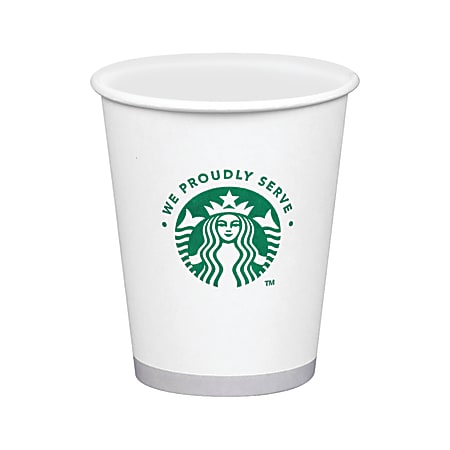 Starbucks® We Proudly Serve Cups, Hot & Cold, 12 Oz, White, Carton Of 1,000