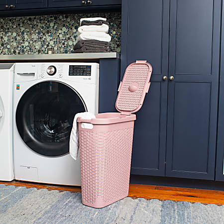 Mind Reader 60L Slim Laundry Hamper Clothes Basket With Lid 24 320