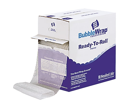 Sealed Air Ready-To-Roll Bubble Packing Material, 12" x 65'