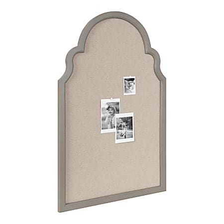 Kate and Laurel Hogan Arch Non-Magnetic  Framed Pinboard 24x36 Gray