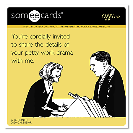 Mead® Someecards Office Monthly Wall Calendar, 12” x 12", January To December 2020, ODW14628