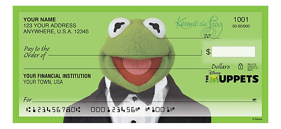 Custom Personal Wallet Checks, 6" x 2-3/4", Duplicates, Muppets, Box Of 120 Checks