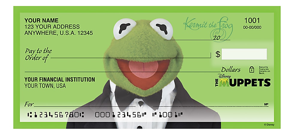 Custom Personal Wallet Checks, 6" x 2-3/4", Duplicates, Muppets, Box Of 150 Checks