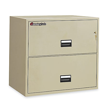 Sentry®Safe 2-Drawer Lateral Fire File With Key-Lock Drawers, 27 9/16"H x 29 3/4"W x 20 1/2"D, Putty