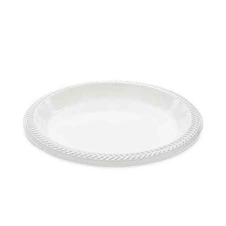 Pactiv Evergreen Meadoware® Impact® Plastic Dinnerware Plates, 10-1/4", White, Pack Of 500 Plates
