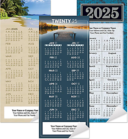 Custom Full-Color Magnetic Economy Calendar, 3-1/2" x 8-1/2"