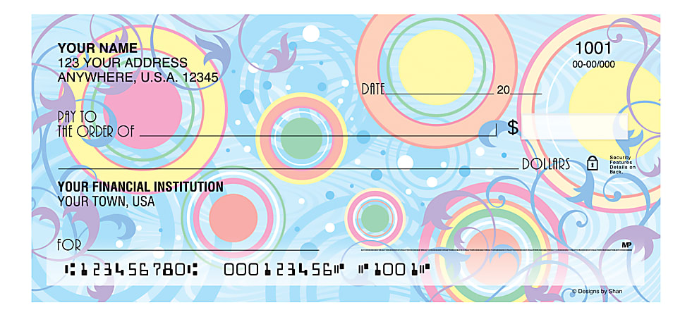 Custom Personal Wallet Checks, 6" x 2-3/4", Duplicates, Designs by Shan™ Disco, Box Of 150 Checks