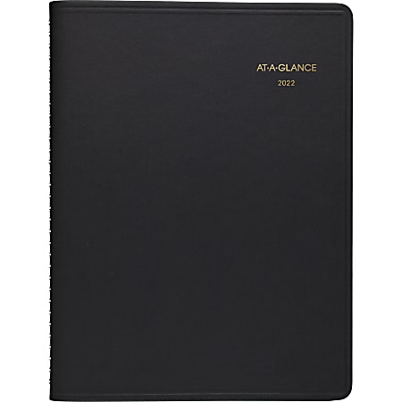 AT-A-GLANCE® Open Scheduling Weekly Planner, 6-3/4" x 8-3/4", Black, January To December 2022, 7085505