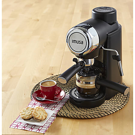 IMUSA 4 Cup EspressoCappuccino Maker Black Office Depot