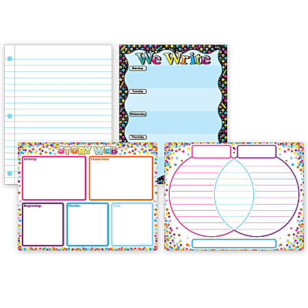 Ashley Productions Smart Poly Primary Writing Charts, 17" x 22", Multicolor, Set Of 4 Charts