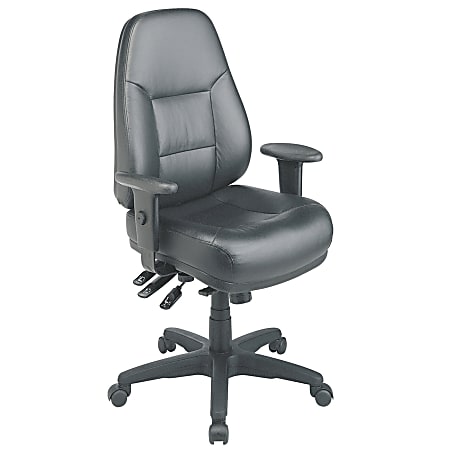 Office Star™ Work Smart™ Bonded Leather High-Back Chair, Black