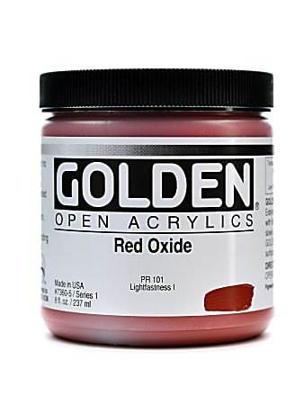 Golden OPEN Acrylic Paint, 8 Oz Jar, Red Oxide