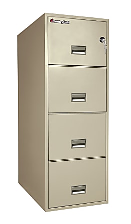 Sentry®Safe FIRE-SAFE® 4-Drawer Vertical File Cabinet, 53 5/8"H x 19 5/8"W x 31"D, Putty