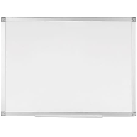 Bi silque Ayda Magnetic Dry-Erase Porcelain Whiteboard, 18" x 24", Aluminum Frame With Silver Finish