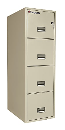 Sentry®Safe FIRE-SAFE® 4-Drawer Vertical File Cabinet, 53 3/5"H x 16 3/5"W x 25"D, Putty