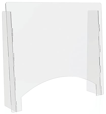 Deflecto Countertop Barriers 27" wide x 24" tall w/ Pass Thru, 1/8" Clear Polycarbonate
