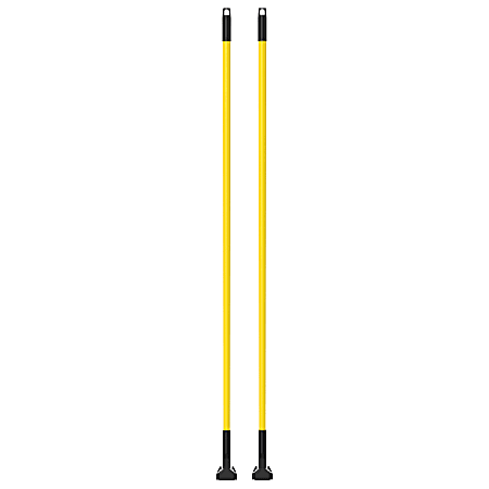 Gritt Commercial Metal Dust Mop Handle, 60", Yellow, Pack Of 2 Handles
