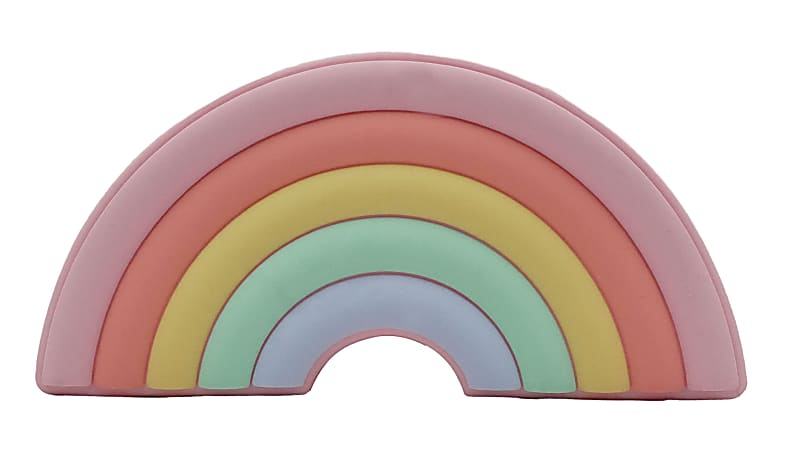 Office Depot® Silicone Pencil Pouch, 5" x 9-1/2", Pastel Rainbow