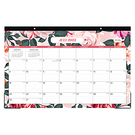 2023-2024 Blue Sky™ Monthly Academic Desk Pad Planning Calendar, 17" x 11", Roosevelt Multi, July 2023 to June 2024, 142362