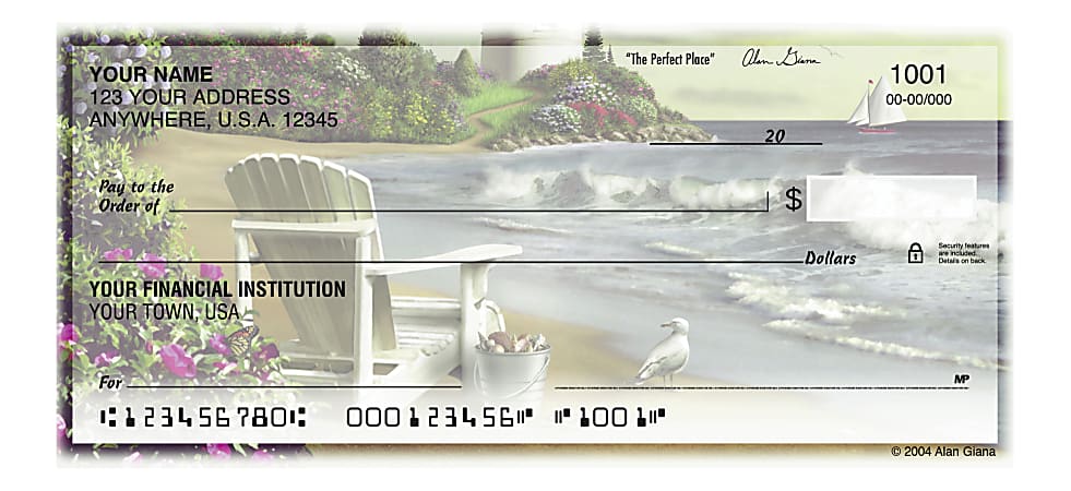Custom Personal Wallet Checks, 6" x 2-3/4", Duplicates, Coastal Dreams, Box Of 150 Checks