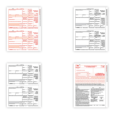 ComplyRight™ 1099-MISC Tax Forms, 4-Part, 2-Up, Copies A/B/C, Laser, 8-1/2" x 11", Pack Of 25 Form Sets