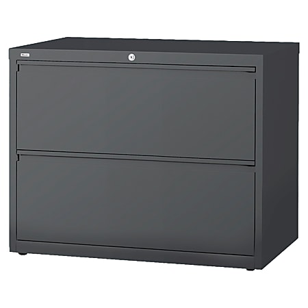 WorkPro® 36"W x 18-5/8"D Lateral 2-Drawer File Cabinet, Charcoal