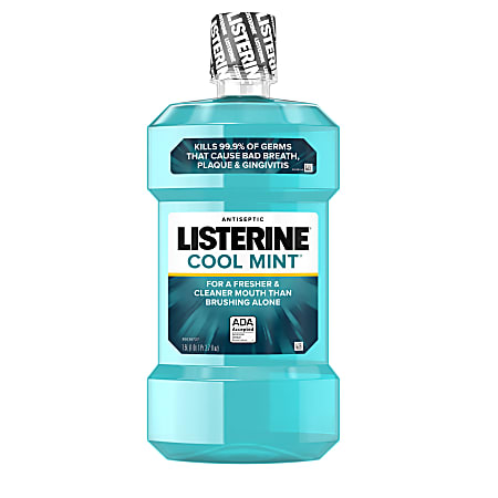 Johnson & Johnson Listerine Cool Mint Antiseptic Mouthwash, 1.5 L / 50.7 fl oz