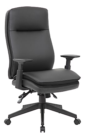 Boss Office Products Caressoft Executive Ergonomic High-Back Chair, Black