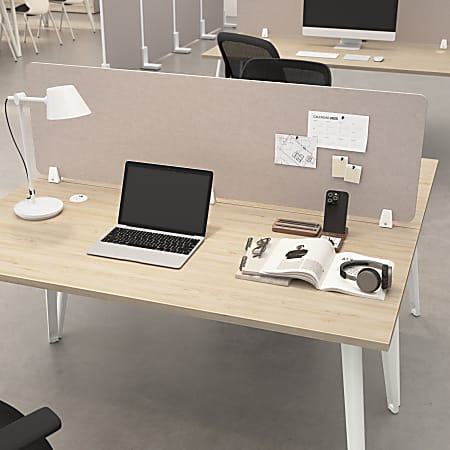 Bush Business Furniture Desktop Privacy Screen, Polyester, 58"W, Warm Beige, Standard Delivery