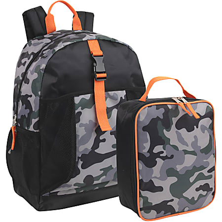 Backpack with clip on lunch box on sale
