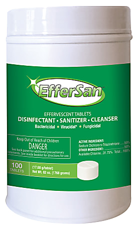 Effersan Disinfectant Tablets, 17 Grams, Bottle Of 100 Tablets