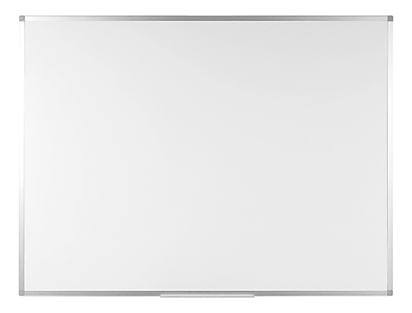 Bi silque Ayda Non-Magnetic Dry-Erase Whiteboard, 24" x 36", Aluminum Frame With Silver Finish