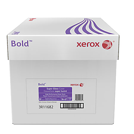 Xerox® Bold Digital™ Super Gloss Cover Copier Paper, Tabloid Extra Size (18" x 12"), Pack Of 250 Sheets, 92 (U.S.) Brightness, FSC® Certified, White, Case Of 5 Reams