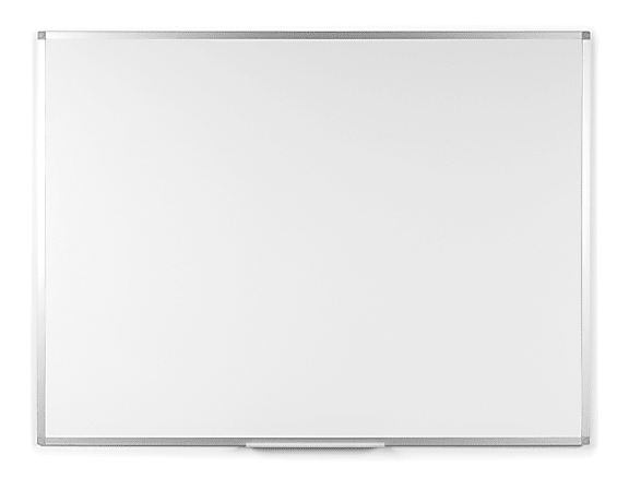 Bi silque Ayda Melamine Dry-Erase Whiteboard, 48" x 36", Aluminum Frame With Silver Finish