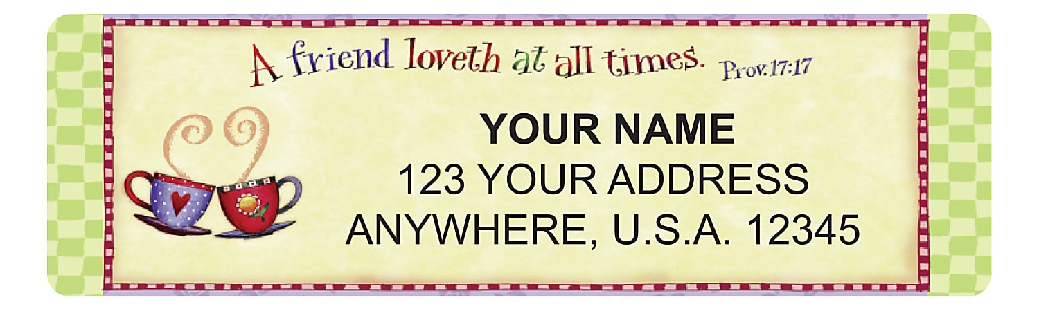 Custom Address Labels, 2-1/2" x 3/4", Simple Blessings, Pack Of 144 Labels, © Product Concepts Mfg., Inc.