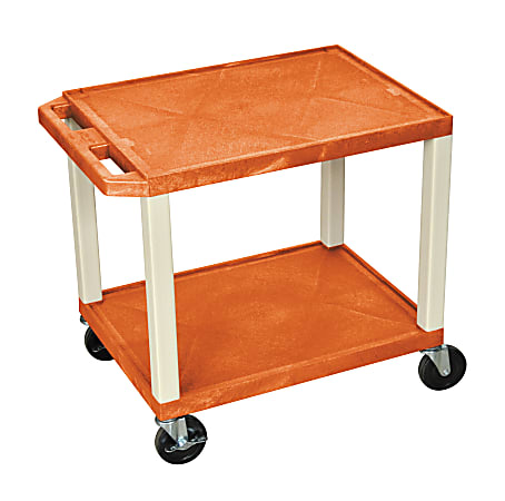 H. Wilson 26" Plastic Utility Cart, 26"H x 24"W x 18"D, Orange/Putty