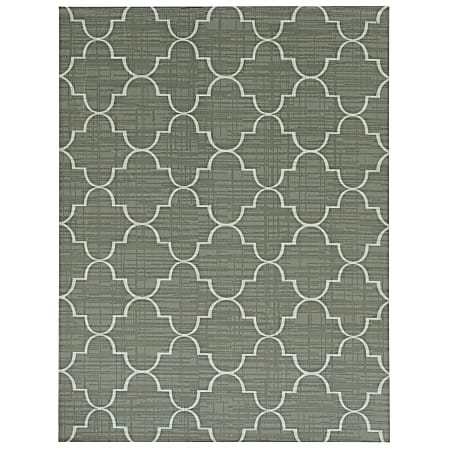 Foss Floors Area Rug, 6'H x 8'W, Roman, Green/White