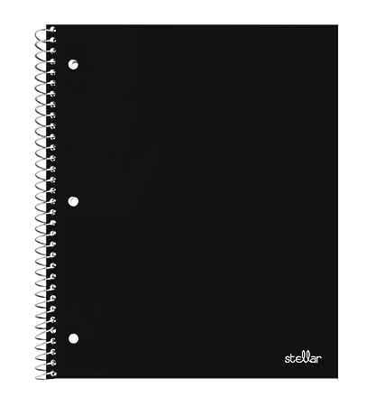 Office Depot® Brand Stellar Poly Notebook, 8-1/2" x 11", 1 Subject, College Ruled, 100 Sheets, Black