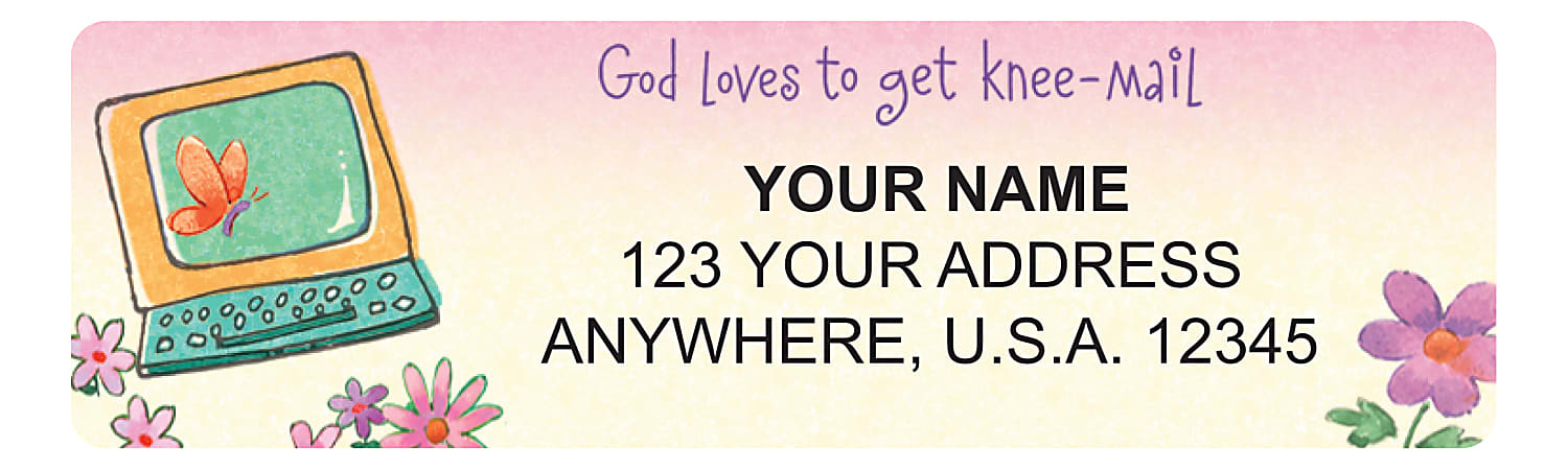 Custom Address Labels, 2-1/2" x 3/4", Laughter For The Soul, Pack Of 144 Labels