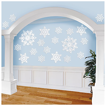Amscan Christmas Snowflake Cutouts, White, Pack Of 60 Cutouts