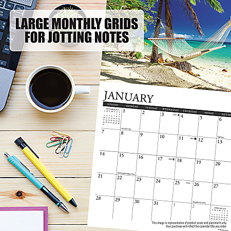 2024 Willow Creek Press Scenic Monthly Mini Wall Calendar, 7” x 7
