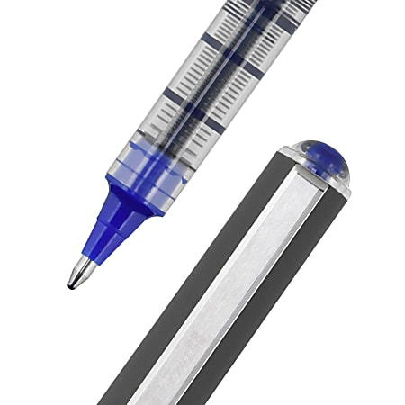uni ball Vision Elite Rollerball Pens Ultra Fine Point 0.5 mm Black Barrel  Blue Ink Pack Of 12 Pens - Office Depot