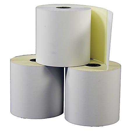 TST/Impreso Banking/Teller Window/ATM Rolls, 3" x 90', 2-Ply, Self-Contained, Canary/White, Pack Of 50 Rolls