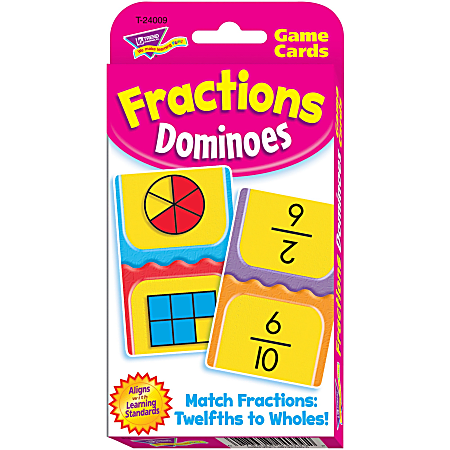 Trend Fractions Dominoes Challenge Cards Game - Theme/Subject: Learning - Skill Learning: Fraction - 56 Pieces - 9+ - 56 / Pack