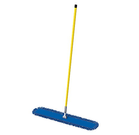 Gritt Commercial All-In-One Microfiber Dust Mop Set With 60" Handle, 60” x 36”, Blue/Yellow