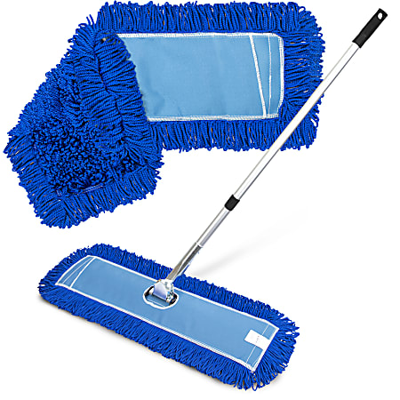 Gritt Commercial 36" x 5" All-In-One Microfiber Dust Mop Set with 72" Handle, Pack of 2
