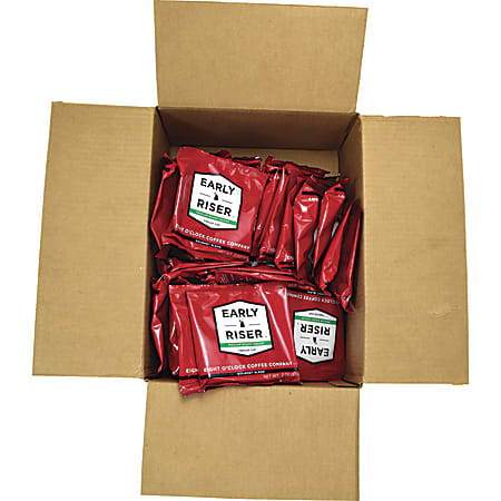 Eight O'Clock Early Riser Coffee 12-Cup Filter Pouches, Medium Roast, Decaffeinated, Case Of 48 Pouches