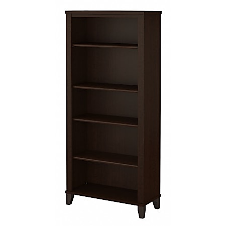 Bush Furniture Somerset Tall 5-Shelf Bookcase, Mocha Cherry, Standard Delivery