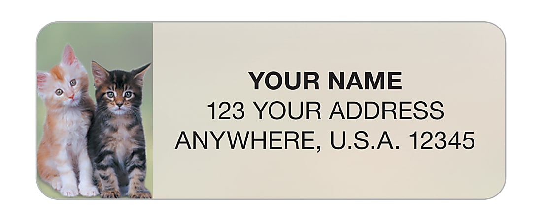 Address Sheet Labels , Size 2.5" x 0.75", 30 labels per sheet, 4 sheets per set, Purrfect