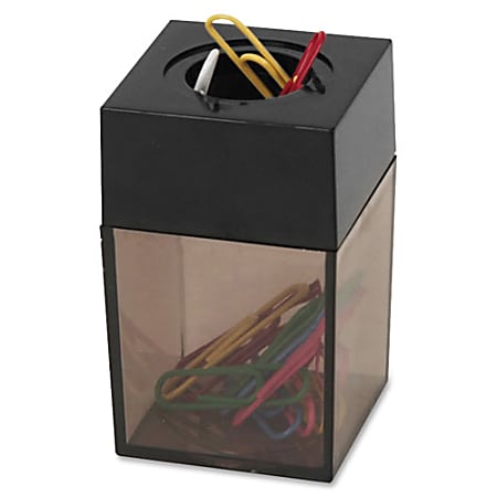 Sparco Magnetic Paper Clip Dispenser - 2" x 3" - 1 Each - Smoke